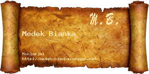 Medek Bianka névjegykártya